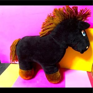 JRL VTG 90’s Black Pony Brown Mane &Tail 15” Plush